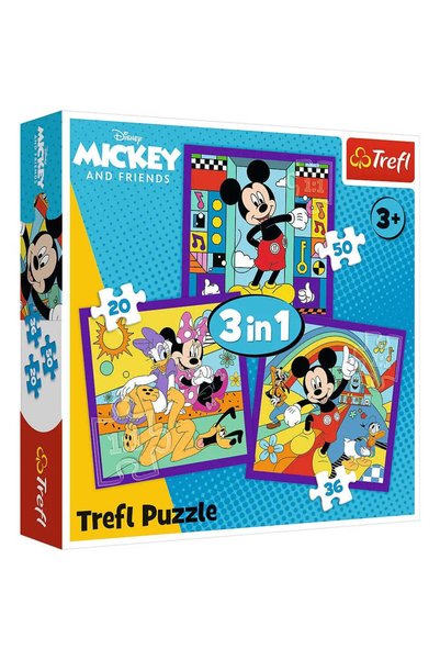 Trefl Puzzle 3in1 mickey mouse si prietenii mickey si echipa lui vesela