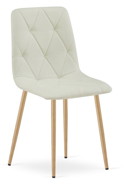 Oskar Scaun de dining LIBRA din material textil, bej, picioare cu aspect de lemn