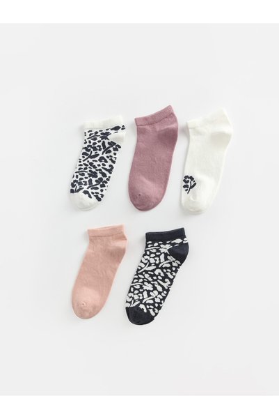 LC Waikiki Alita City Lcw Dream Ecru Patterned 5-Piece Pack Women's Booties S...