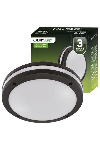 Lumiled Aplică de perete de exterior pentru grădină, cu LED, 2x E27, rotundă,...
