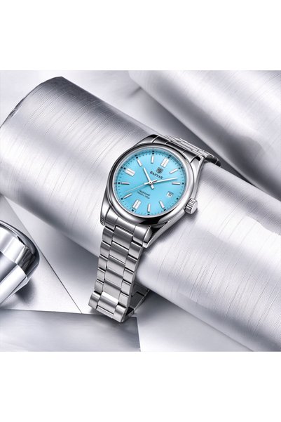 Benyar Textured ice blue dial mechanical men's watch waterproof luminous watch