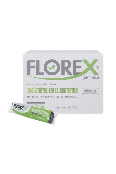 Florex Container trash bags, 120 liters, double-layer, industrial grade, 90x1...