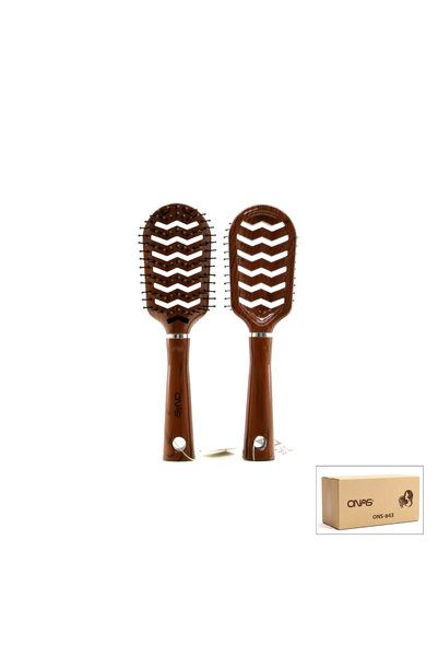 Onas Dark brown hair dryer and hair brush, plastic, pack of 12.