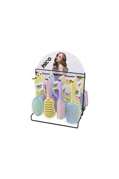 ibico Dual-color hair dryer and hair brush set, mixed 6 models, 4 colors, pac...