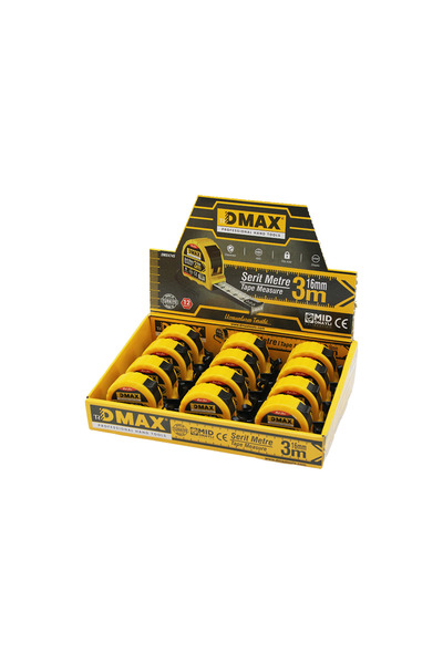 DMAX DMX-4745 Μετρητής με φρένο από χάλυβα 3 m x 16 mm, συσκευασία των 12 τεμ...