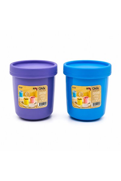Qlüx Qlux quick round storage bowl with lid, no. 2, colored, 600 ml, pack of 12.