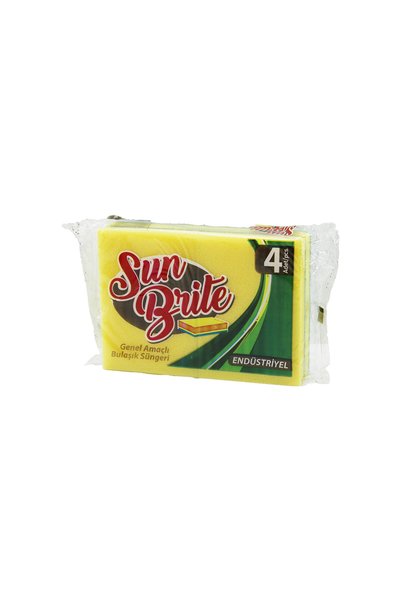 SUN BRİTE Industrial dishwashing sponge, general purpose, 15x11 cm, 4 pieces,...