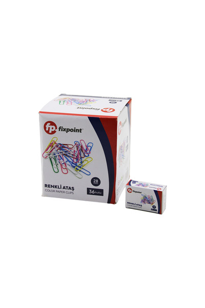 FixPoint P-2350 مشبك ورق ملون، مقاس 28 مم، 50 قطعة، عبوة تحتوي على 36 قطعة.