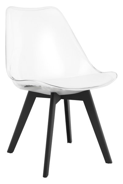 Oskar Scaun de dining MARK din polipropilenă, transparent, picioare negre