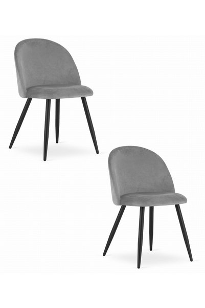 Oskar Scaun de masă din material textil BELLO, gri deschis, set de 2, picioar...
