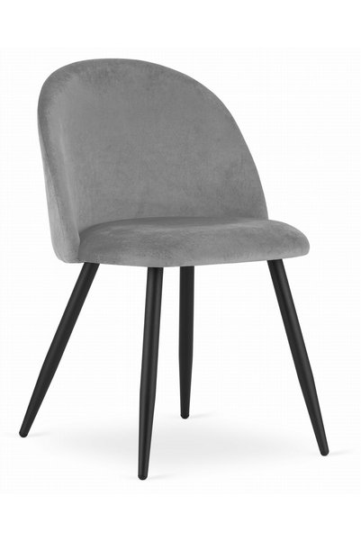 Oskar Scaun de dining BELLO din material textil, gri deschis, picioare negre