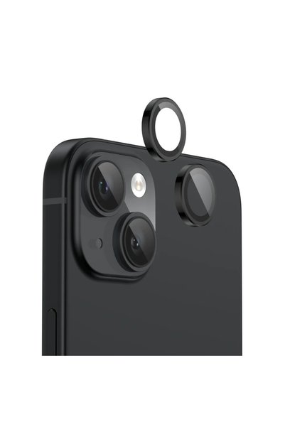 PHONE PLANET حماية عدسة الكاميرا من فون بلانت لآيفون 15 و 15 بلس - Black
