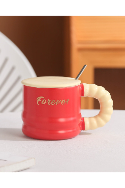 Generic Creative simple English ceramic cup high-looking contrast color mug o...