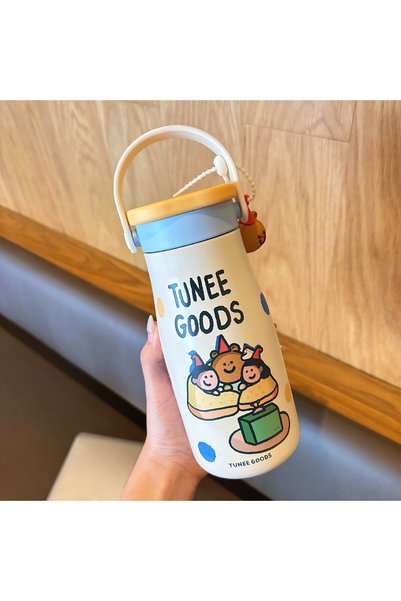 Generic Tuneegoods Thermos Cup with Handle, Doll Silk Screen Design, Large Ca...