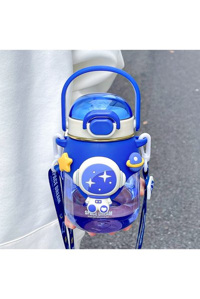 Generic Simple Astronaut Suction Tube Cup Girl's High Color Value Plastic Cup...