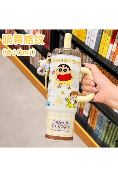 Generic كوب معزول، كوب معزول بتصميم كرتوني لطيف وجذاب للطالبات، كوب محمول للا...