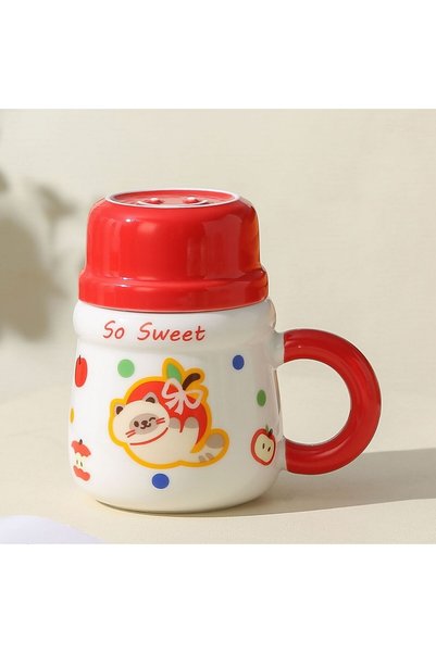 Generic Cute Cat Ceramic Cup with Lid, Household Mug, Best Friend Gift, Birth...