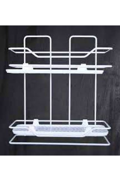 INURA GLOBAL LZR-628 Lily Modal Two-Tier Metal Organizer Shelf, Black and White