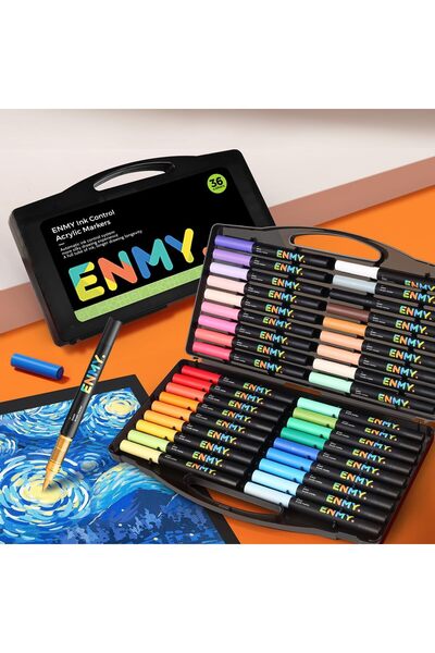 ENMY أقلام ألوان أكريليك سائلة مباشرة، 36 لونًا، أقلام تلوين أكريليك، أقلام ت...