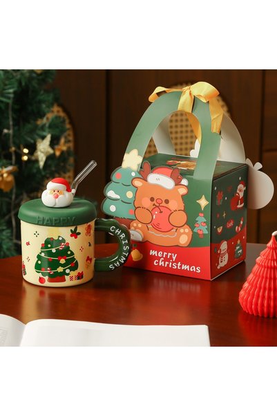 Generic Cross-Border Cute Mug with Lid and Straw, High-Looking Gift Ceramic M...