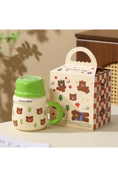 Generic Creative Cute Bear Ceramic Cup Large Capacity Household Water Cup Hig...