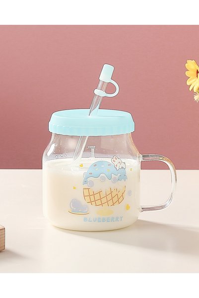 Generic كوب زجاجي من البوروسيليكات بتصميم أنيق، مناسب للاستخدام في المكاتب، ي...