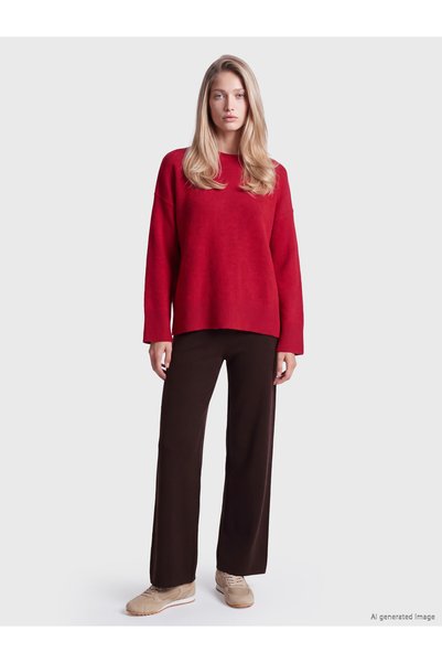 LC Waikiki LCW Vision Brown Knit Straight-Leg & Slim-Fit Narrow-Legged Wide-L...