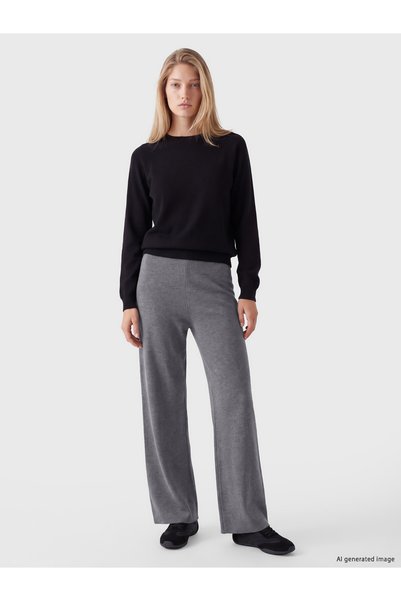 LC Waikiki LCW Vision Anthracite Knit Straight-Leg & Slim-Fit Narrow-Legged W...