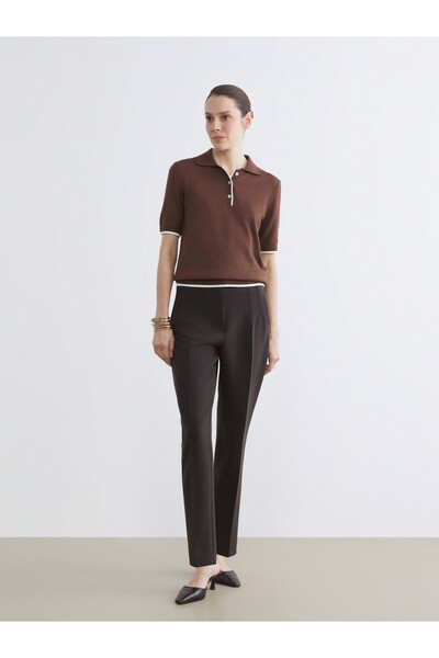 LC Waikiki LCWAIKIKI Classic Brown High-Waisted Cigarette Pants for Women, wi...