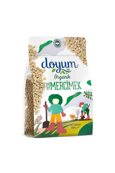 Doyum Organik Yeşil Mercimek 1 Kg - 3 Adet