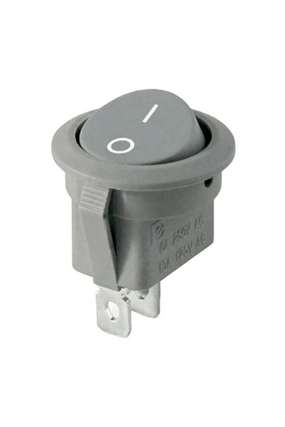 Powermaster IC-134E Mini Gray Round Non-Illuminated On-Off 0-1 Push-Button Sw...