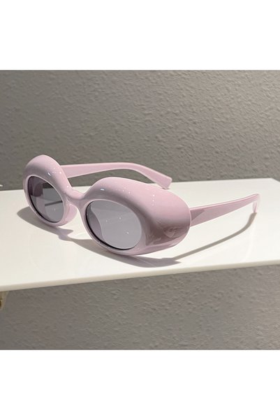Choice Pink Grey New High-end Elliptical Oval Sunglasses Women Hip-Hop Street...