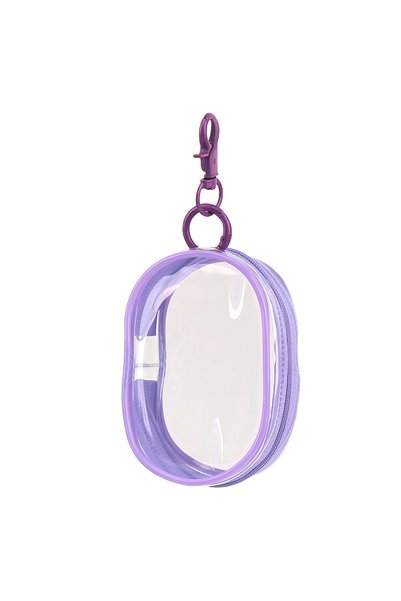 Choice purple Clear PVC Mini Cosmetic Bag Transparent Zipper Keychain Pouch F...