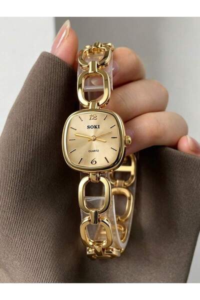 Generic Brand SOKI Women’s Gold Tone Quartz Watch with Elegant Chain Bracelet...