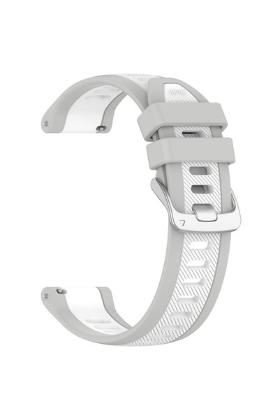 Choice White Grey 20mm Quick Release Silicone Strap for Garmin Forerunner 165...