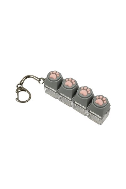 Choice Gray Silicone Soft Cat Claws Keychain Key Ring Pendant Mobile Phone Ba...