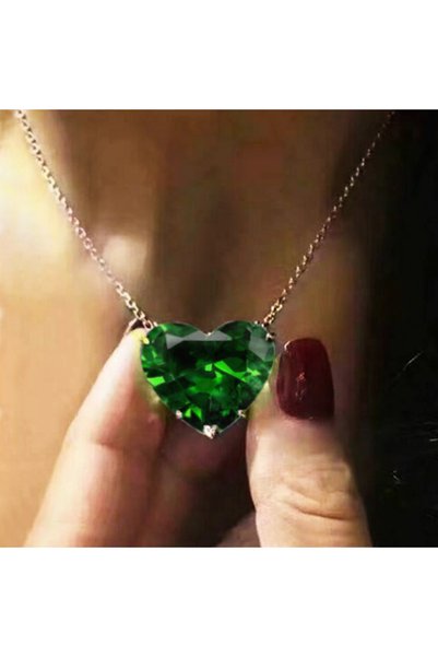 Choice 45cm XL338 Huitan Luxury Big Heart CZ Women Pendant Necklaces Simple V...