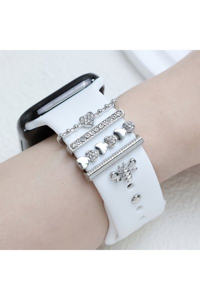Choice silvery 1 Set of Fashionable Rhinestone Element Design Smart Watch Acc...
