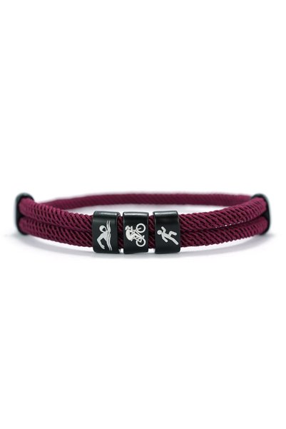 Choice Adjustable burgundy Unique Men Rope Bracelet Triathlon Swim Bike Run S...