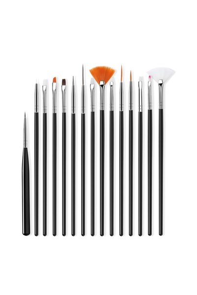 Choice Black 15Pcs Nail Art Brush Set Multifunctional Liner Brushes Detailing...