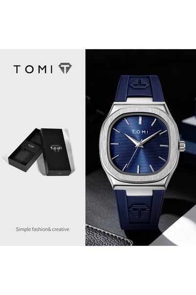 Choice T053-2 TOMI 2026 New Fashion Men's Quartz Watch Simple Square Dial Rub...