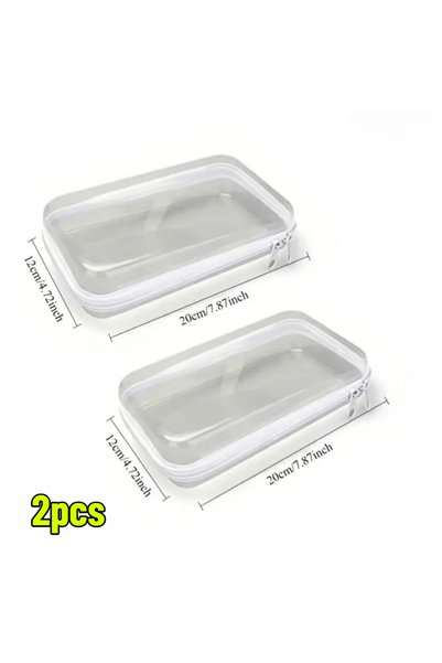 Choice Transparent 2pcs 1-3pcs PET Clear Hard Shell Cosmetic Bag, Waterproof ...