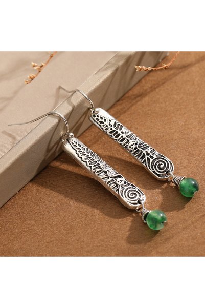 Choice Steel color Vintage Long Plate Relief Fern Leaf Pattern Combined with ...