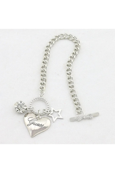 Choice Silver New Big Heart Charm Hallowout Star Fire Ball Bracelet for Women...
