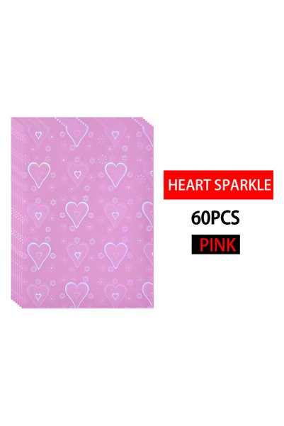 Choice HEART 60PCS Pink 60PCS 66x91mm Holographic Card Sleeves Laser Flashing...
