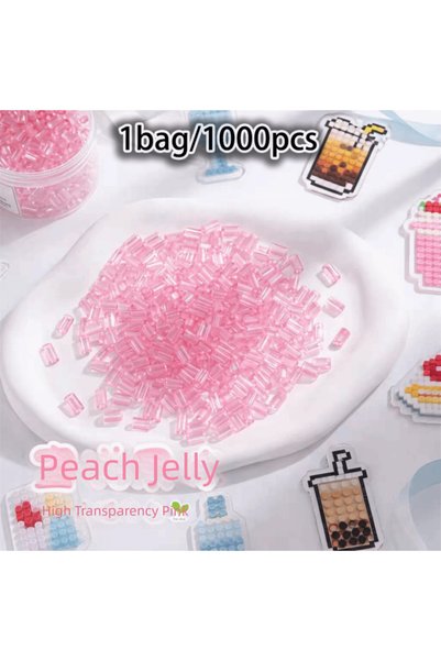 Choice transparent pink 2.6mm Glass-Colored Perler Beads High-Transparency Ha...