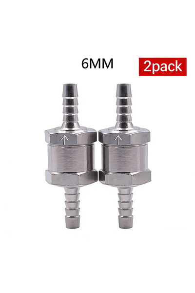 Choice 6mm 2PACK Fuel Non-Return Check Valve 6/8/10/12mm Alum Alloy One-Way f...