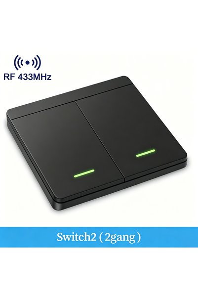 Choice 2Gang Black Switch Wireless Smart Remote Control Socket Switch 220V 40...
