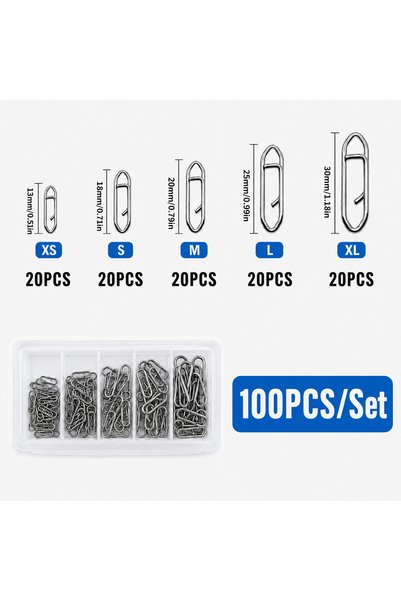 Choice 100PCS Stainless Steel Fishing Snap Connectors Quick Change Lure Hooks...