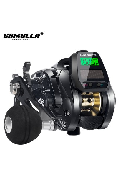 Choice left black SAMOLLA New Electronic Fishing Reel Solar+Usb charging Larg...